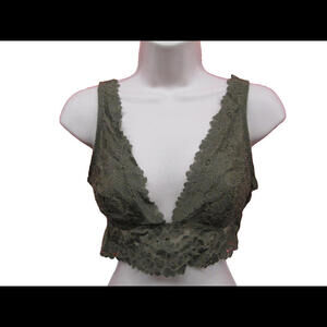 La Senza Womens Size Medium Intimates Green Lace Bra Lined​​